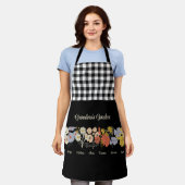 おばあちゃんフラワーガーデンカスタム7名前ヴィンテージフローラ エプロン (着用した状態)