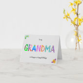 おばあちゃんフローラボヘミアンハッピーバースデーカード カード (黄色い花)