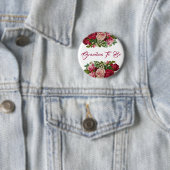 おばあちゃんブルゴーニュバラブーケ赤ちゃんシャワー 缶バッジ (インサイチュ)