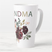 おばあちゃんブルゴーニュフローラ水彩2ラテマグ カフェラテマグ (右アングル)