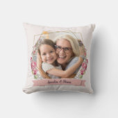 おばあちゃんプレゼントガーリーフォトピンクお母さんの日 クッション (正面)