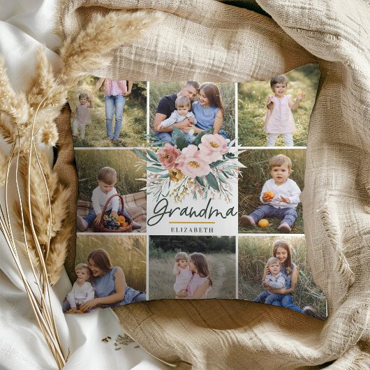 おばあちゃんプレゼント8フォトピンクガーリーの美しいフローラ クッション