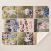 おばあちゃんプレゼント8枚孫シンプルタイポグラフィ  シェルパブランケット (正面(横))