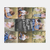 おばあちゃんプレゼント8枚孫シンプルタイポグラフィ  フリースブランケット (正面(横))