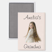 おばあちゃんプレゼント – 孫の写真&名前 –  マグネット (正面/裏面)