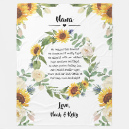 おばあちゃんマザーズ日向花引用文from Grandkids フリースブランケット