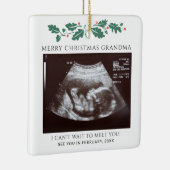 おばあちゃんメリークリスマス妊娠ベビー明かす セラミックオーナメント (右)