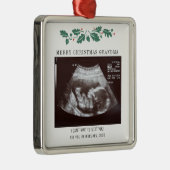 おばあちゃんメリークリスマス妊娠超音波写真 メタルオーナメント (右)