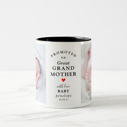 おばあちゃんモダンに素晴らし昇進2写真かわいい ツートーンマグカップ (中央)