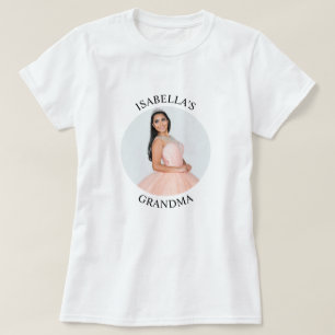 おばあちゃんモダンのためのミニマルなラウンドフォト Tシャツ