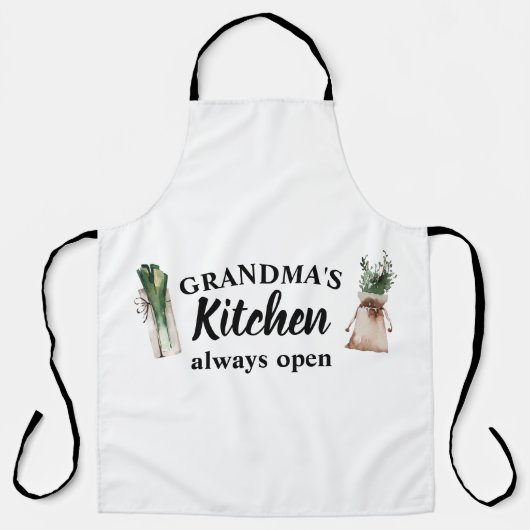 おばあちゃんモダンの台所はいつも開いたギフト最高のだ エプロン (正面)