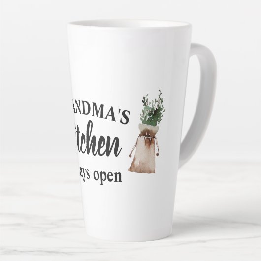 おばあちゃんモダンの台所はいつも開いたギフト最高のだ カフェラテマグ (右アングル)