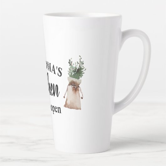 おばあちゃんモダンの台所はいつも開いたギフト最高のだ カフェラテマグ (右)