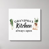 おばあちゃんモダンの台所はいつも開いたギフト最高のだ キャンバスプリント (正面)