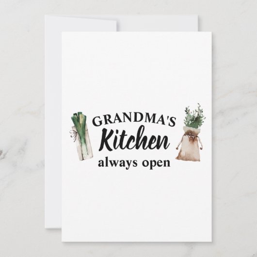 おばあちゃんモダンの台所はいつも開いたギフト最高のだ シーズンカード (正面)