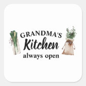 おばあちゃんモダンの台所はいつも開いたギフト最高のだ スクエアシール (正面)
