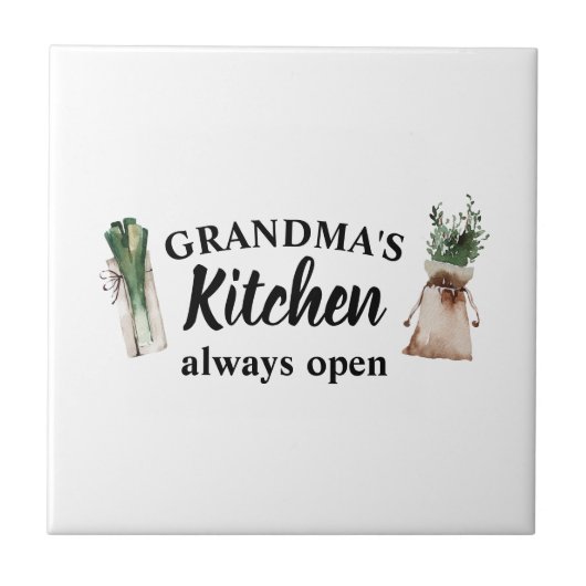 おばあちゃんモダンの台所はいつも開いたギフト最高のだ タイル (正面)