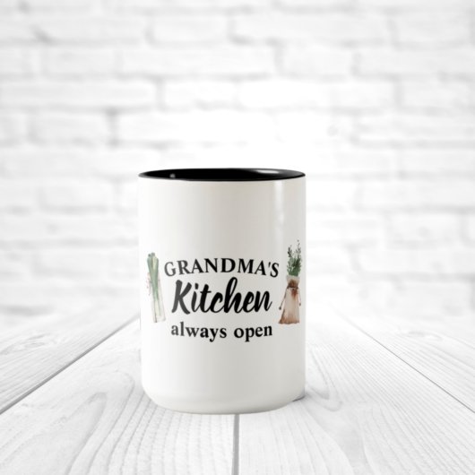 おばあちゃんモダンの台所はいつも開いたギフト最高のだ ツートーンマグカップ