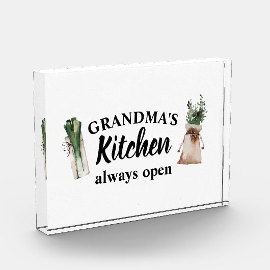 おばあちゃんモダンの台所はいつも開いたギフト最高のだ フォトブロック (左)