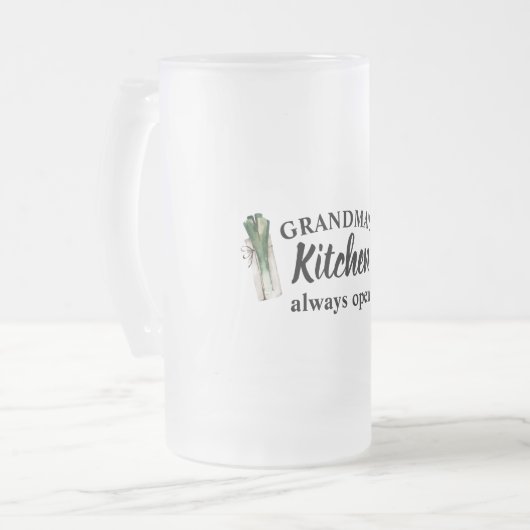 おばあちゃんモダンの台所はいつも開いたギフト最高のだ フロストグラスビールジョッキ (正面左)