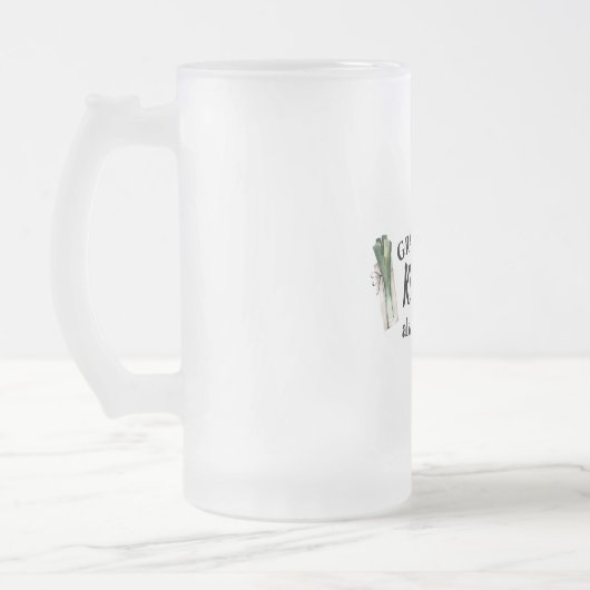 おばあちゃんモダンの台所はいつも開いたギフト最高のだ フロストグラスビールジョッキ (左)