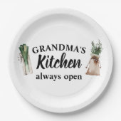 おばあちゃんモダンの台所はいつも開いたギフト最高のだ ペーパープレート (正面)