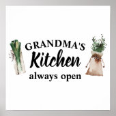 おばあちゃんモダンの台所はいつも開いたギフト最高のだ ポスター (正面)