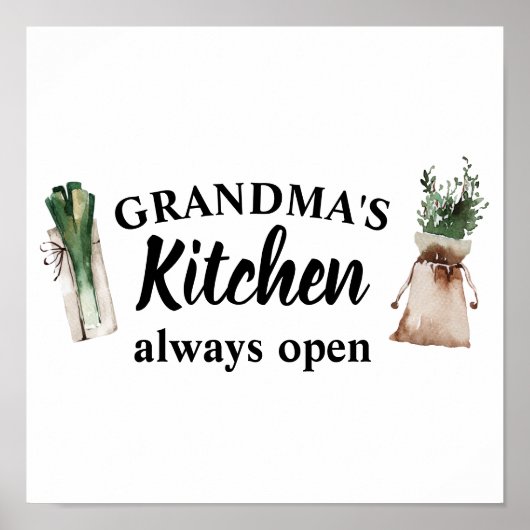 おばあちゃんモダンの台所はいつも開いたギフト最高のだ ポスター (正面)