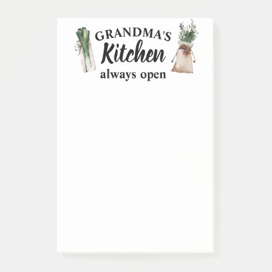 おばあちゃんモダンの台所はいつも開いたギフト最高のだ ポストイット (正面)