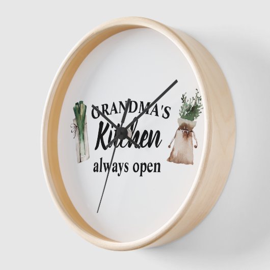 おばあちゃんモダンの台所はいつも開いたギフト最高のだ 壁時計 (傾斜)