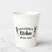 おばあちゃんモダンの台所はいつも開いたギフト最高のだ 紙コップ (裏面)