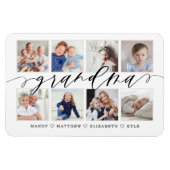 おばあちゃんモダンスクリプト孫フォトコラージュ マグネット (横)