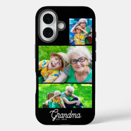 おばあちゃんモダンスクリプト ブラック3枚の写真 iPhone 16ケース
