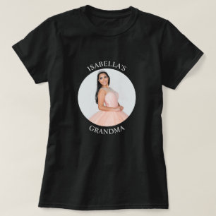 おばあちゃんモダンダークのためのミニマルなラウンドフォト Tシャツ