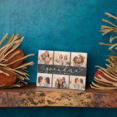 おばあちゃんモダンハートスクリプト写真コラージュの愛 フォトプラーク (側面)