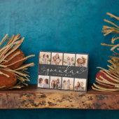 おばあちゃんモダンハートスクリプト写真コラージュの愛 フォトプラーク (側面)