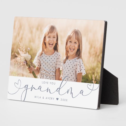 おばあちゃんモダンハートスクリプト写真ラブプラーク フォトプラーク (側面)