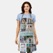 おばあちゃんモダンフォトコラージュ全プリント エプロン (着用した状態)