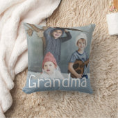 おばあちゃんモダン写真&引用文かわいいギフトクッション クッション (ブランケット)