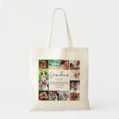 おばあちゃんモダン引用文Script 12フォトコラージュ トートバッグ