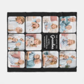 おばあちゃんモダン愛ユーカスタム11フォトコラージュ フリースブランケット (正面(横))