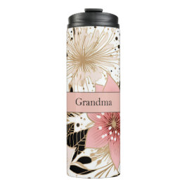 おばあちゃんモダン白ピンクのクリスマスフラワー タンブラー