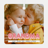 おばあちゃんモダン2フォトクリスマスメタルオーナメント メタルオーナメント (裏面)