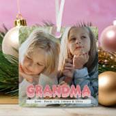 おばあちゃんモダン2フォトクリスマスメタルオーナメント メタルオーナメント