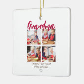 おばあちゃんモダン4フォト引用文 セラミックオーナメント (左)