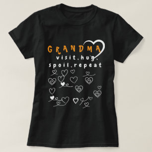 おばあちゃんモード:訪問、ハグ、台無し、リピート Tシャツ