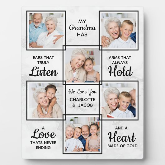 おばあちゃんユニーク写真コラージュ フォトプラーク (正面)