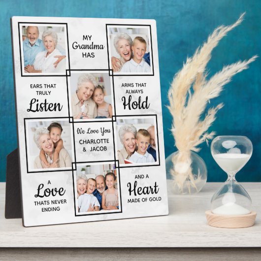 おばあちゃんユニーク写真コラージュ フォトプラーク (側面)