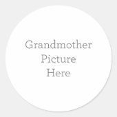 おばあちゃんユニーク写真ステッカーギフト ラウンドシール (正面)