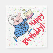 おばあちゃんユーモアのあるお誕生日ケーキパーティー紙 スタンダードランチョンナプキン (正面)